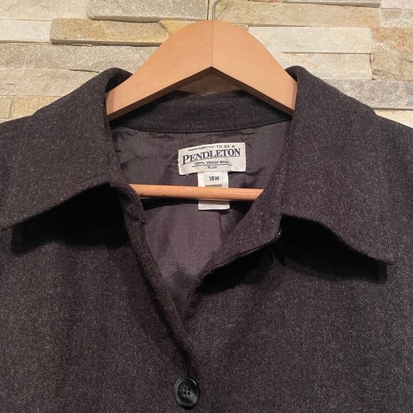 Pendleton 18W Plus 100% Virgin Wool Blazer | Black USA Classic Lined Jacket Coat - Picture 4 of 10